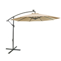 Sun-Ray 10 ft. Offset Aluminum Solar Umbrella - Cross Base - Taupe 801044